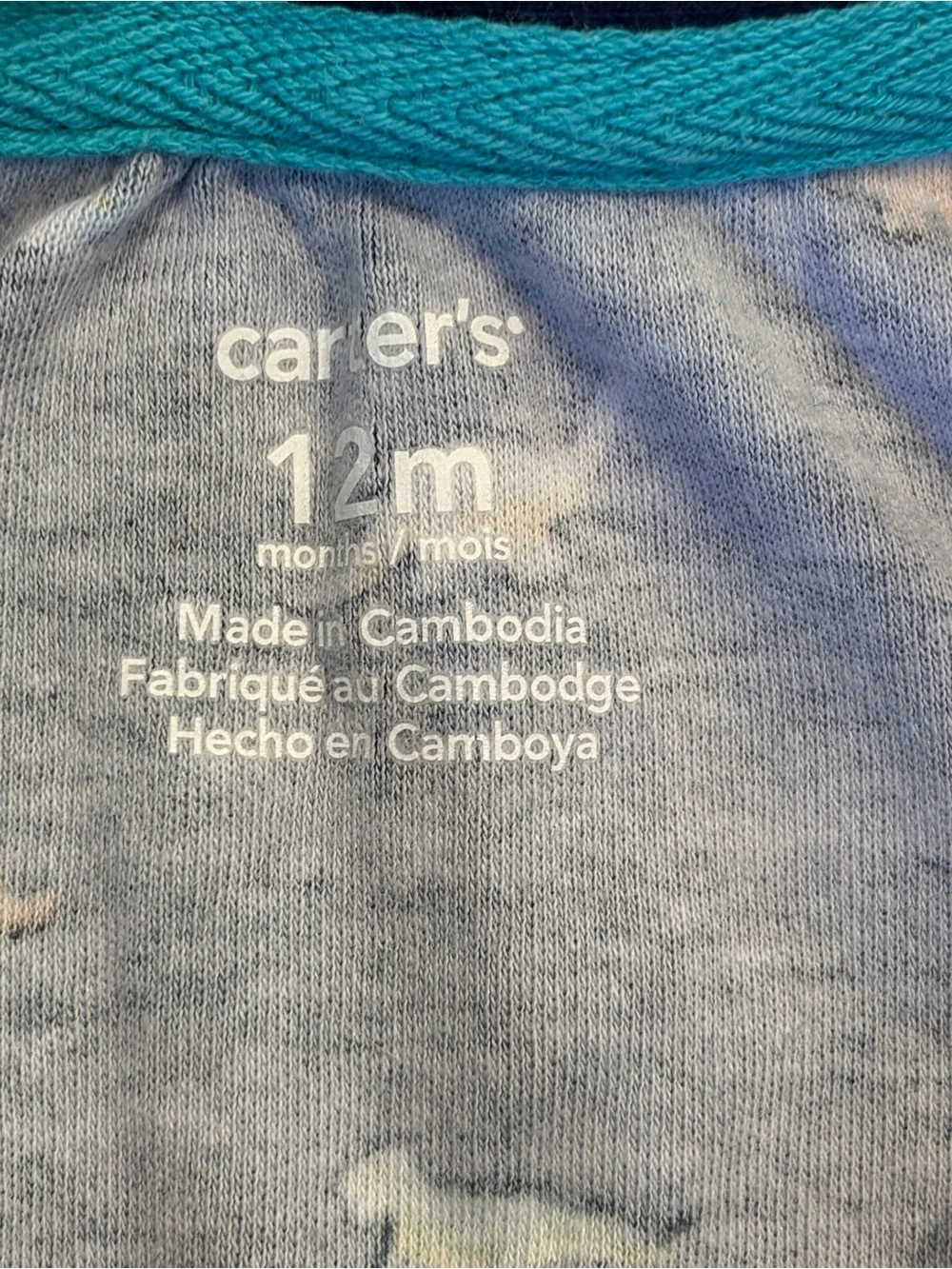 Carter's Navy Polo One-Piece with Multicolor Dinosaur Print